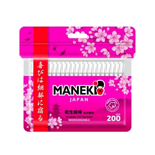 Палочки ватные гигиенические Maneki Sakura в Zip-пакете 200шт в магазине milli.com.ru
