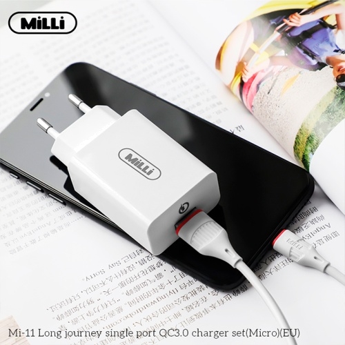 Сетевое зарядное устройство Milli Mi-11 QC3.0 + кабель MicroUSB в магазине milli.com.ru фото 4