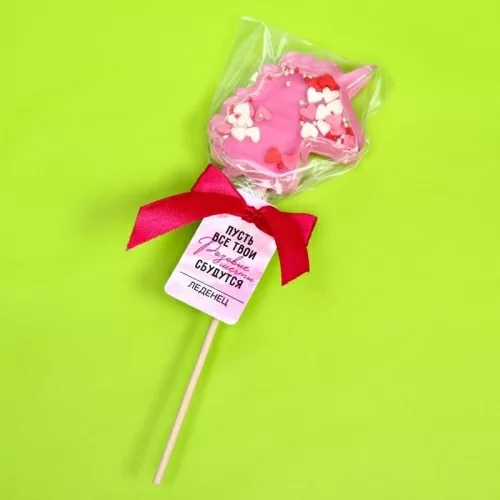 Леденец Sweet Ness Единорог со вкусом Баббл гам с погремушкой 30г в магазине milli.com.ru