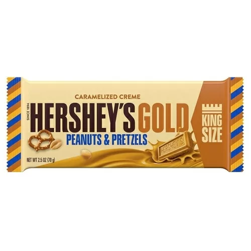 Шоколад Hersheys Gold peanuts and pretzels 39г в магазине milli.com.ru
