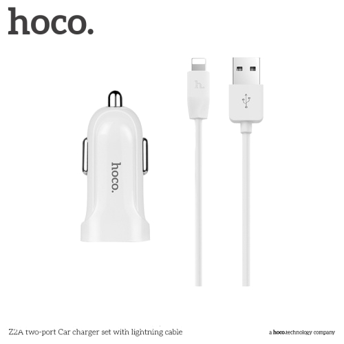 Автомобильное зарядное устройство Hoco Z2a + Lightning cable в магазине milli.com.ru фото 2