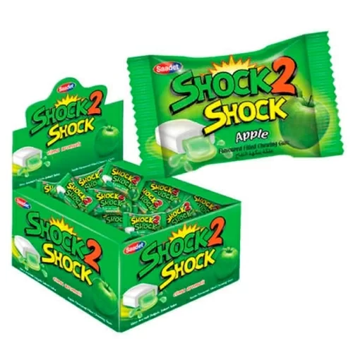 Жевательная резинка Saadet Shock2Shock яблоко 4г в магазине milli.com.ru