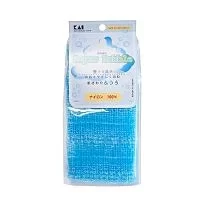 Мочалка для тела Kai с объемным плетением жесткая синий 30*100см 