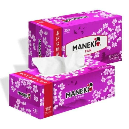 Салфетки бумажные Maneki Sakura 2 слоя 250шт в магазине milli.com.ru