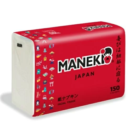 Салфетки бумажные Maneki Red 2 слоя 150шт в магазине milli.com.ru