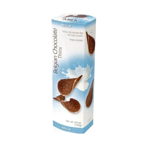 Шоколадные чипсы Belgian Chocolate Thins Milk 80г в магазине milli.com.ru