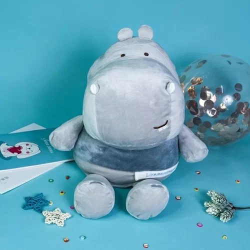 Мягкая игрушка Milli Leyan Hippo 40см серая в магазине milli.com.ru