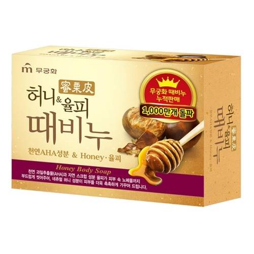 Мыло для тела и лица Mukunghwa Honey с медом и скорлупой каштанов 100г в магазине milli.com.ru