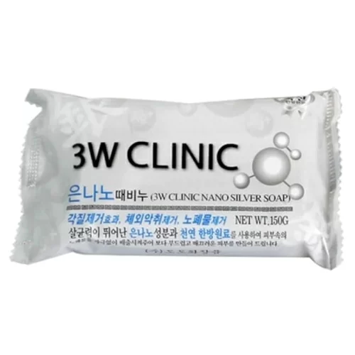 Мыло кусковое 3W Clinic Серебро Nano Silver Soap 150г в магазине milli.com.ru