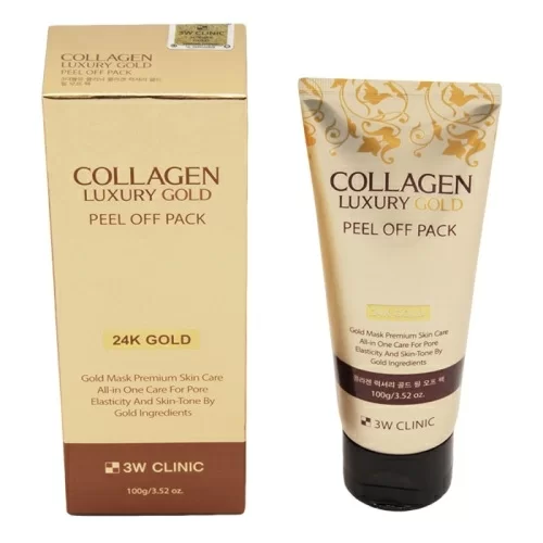 Маска-пленка для лица 3W Clinic Коллаген/Золото Collagen&Luxury Gold peel off pack 100г в магазине milli.com.ru