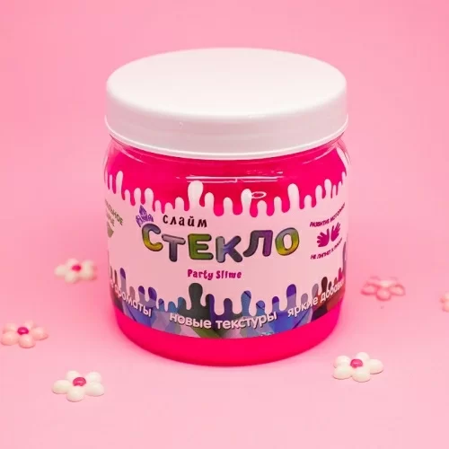 Слайм Стекло Party Slime Розовый неон 400г в магазине milli.com.ru