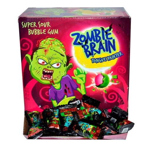 Жевательная резинка Zombie Brain суперкислая в магазине milli.com.ru