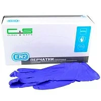 Перчатки Clean+Safe нитриловые S синие 1 пара 