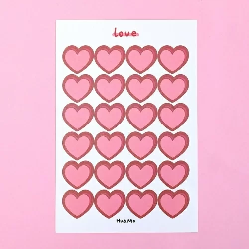Стикеры наклейки Milli Сердечки Love 24шт в магазине milli.com.ru