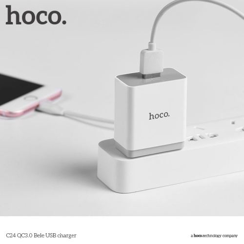 Сетевое зарядное устройство Hoco C24 QC3.0 в магазине milli.com.ru фото 2