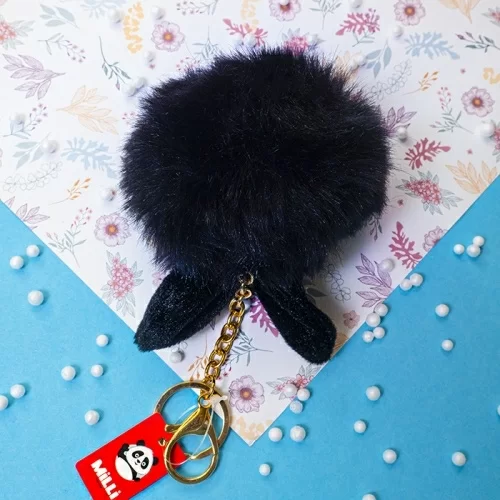 Брелок Milli Rabbit Fur черный в магазине milli.com.ru