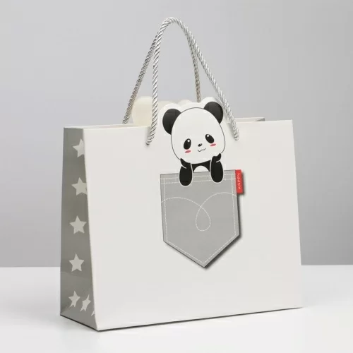 Пакет подарочный Milli Happy Panda 22*17 в магазине milli.com.ru