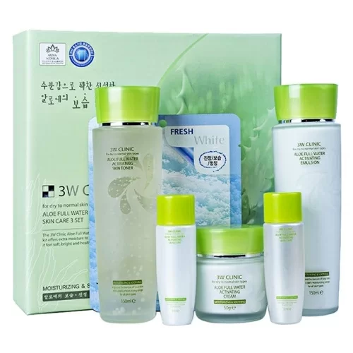 Набор для лица 3W Clinic Алоэ Aloe Full Water Activating Skin в магазине milli.com.ru