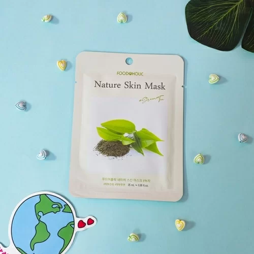 Маска для лица Foodaholic Nature Skin с натуральным экстрактом Зеленого чая  в магазине milli.com.ru