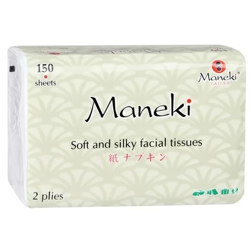 Салфетки бумажные Maneki KaBi 2 слоя 150шт в магазине milli.com.ru
