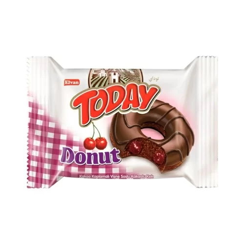 Пончик Today Donut в шоколадной глазури с вишней 40г в магазине milli.com.ru