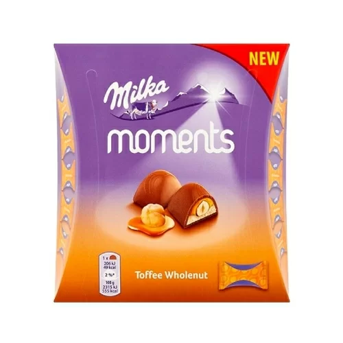 Шоколадные конфеты Milka moments Тоффи Холнат 97г в магазине milli.com.ru