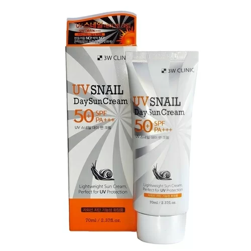 Солнцезащитный крем 3W Clinic Улиточный муцин UV Snail Day Sun Cream SPF 50+ PA+++ 70мл в магазине milli.com.ru