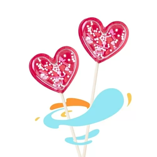 Леденец Sweet Ness сердце со вкусом земляники с погремушкой 30г 55г в магазине milli.com.ru