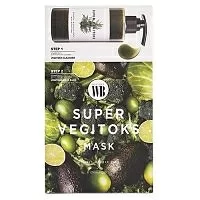 Тканевая маска для лица Wonder Bath Super Vegitoks Mask Green Детокс 2-х ступенчатая 