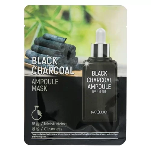 Маска для лица Dr.Cellio Black Charcoal Ampoule Mask в магазине milli.com.ru