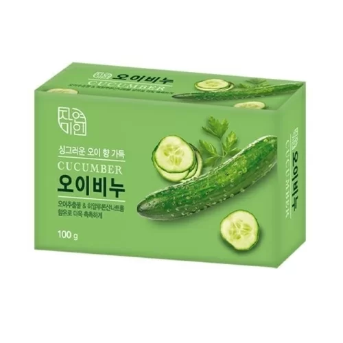 Восстанавливающее мыло Mukunghwa с экстрактом огурца Moisture Cucumber Soap 100г в магазине milli.com.ru