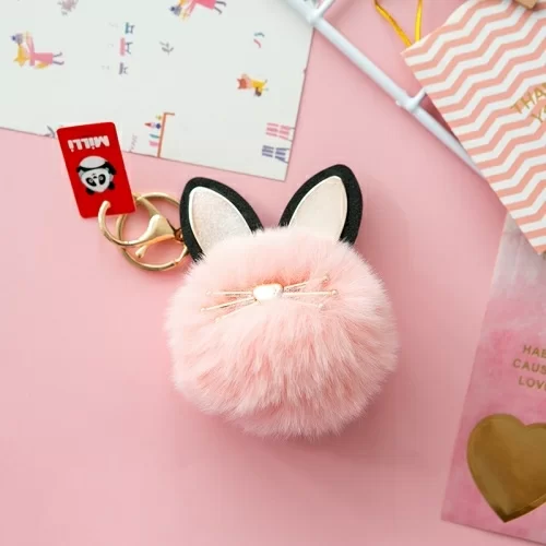 Брелок Milli Fur Kitty розовый в магазине milli.com.ru