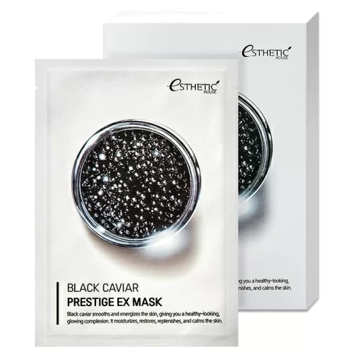 Тканевая маска для лица Esthetic House Черная икра Black Caviar Prestige EX 25мл в магазине milli.com.ru