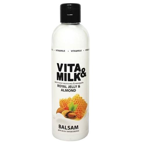 Бальзам для всех типов волос Vita&Milk Маточное молочко и миндаль 250мл в магазине milli.com.ru