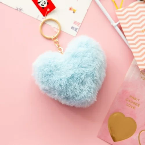 Брелок Milli Fur Heart синий в магазине milli.com.ru