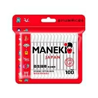 Палочки ватные гигиенические Maneki Red в Zip-пакете 100шт 