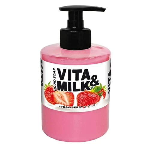 Жидкое мыло Vita&Milk Клубника и Молоко 300мл в магазине milli.com.ru