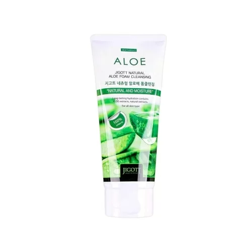 Пенка для умывания Jigott Natural Aloe Foam Cleansing 180мл в магазине milli.com.ru